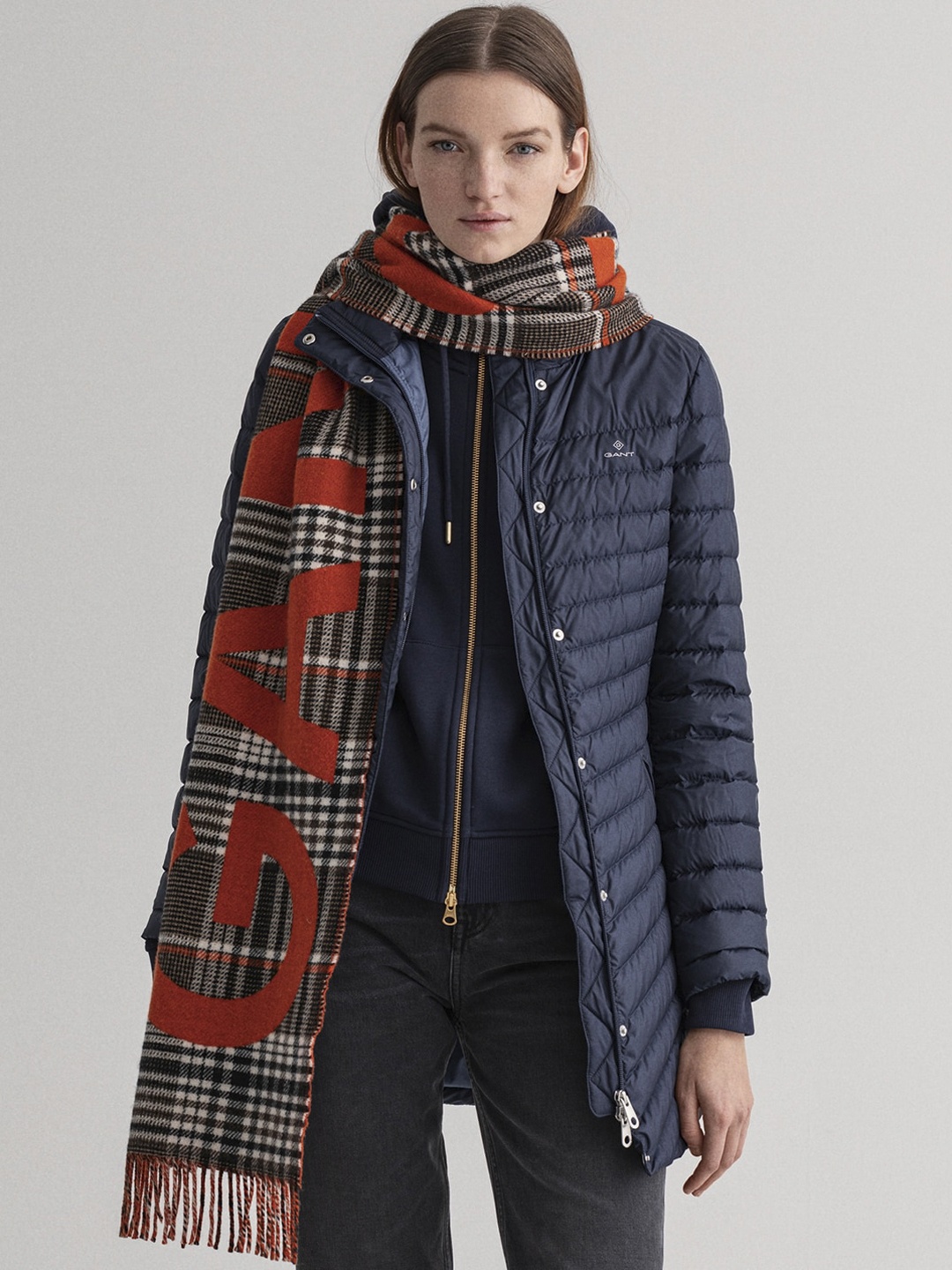 

GANT Women Blue Longline Puffer Jacket