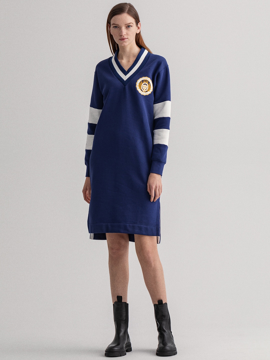 

GANT Blue & White Colourblocked T-Shirt Dress