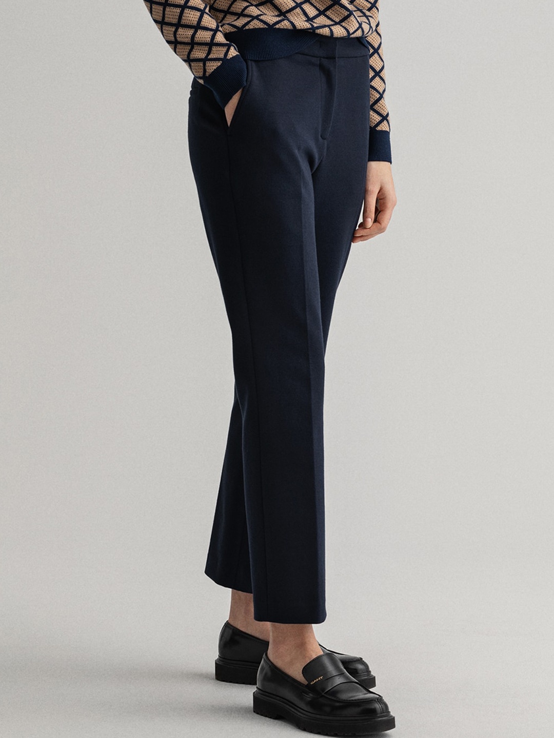 

GANT Women Blue Bootcut Trousers