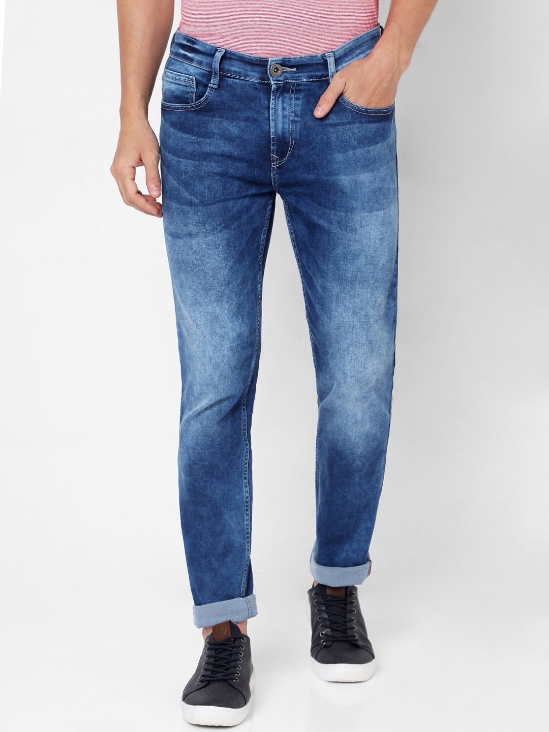 

Mufti Men Blue Heavy Fade Stretchable Jeans