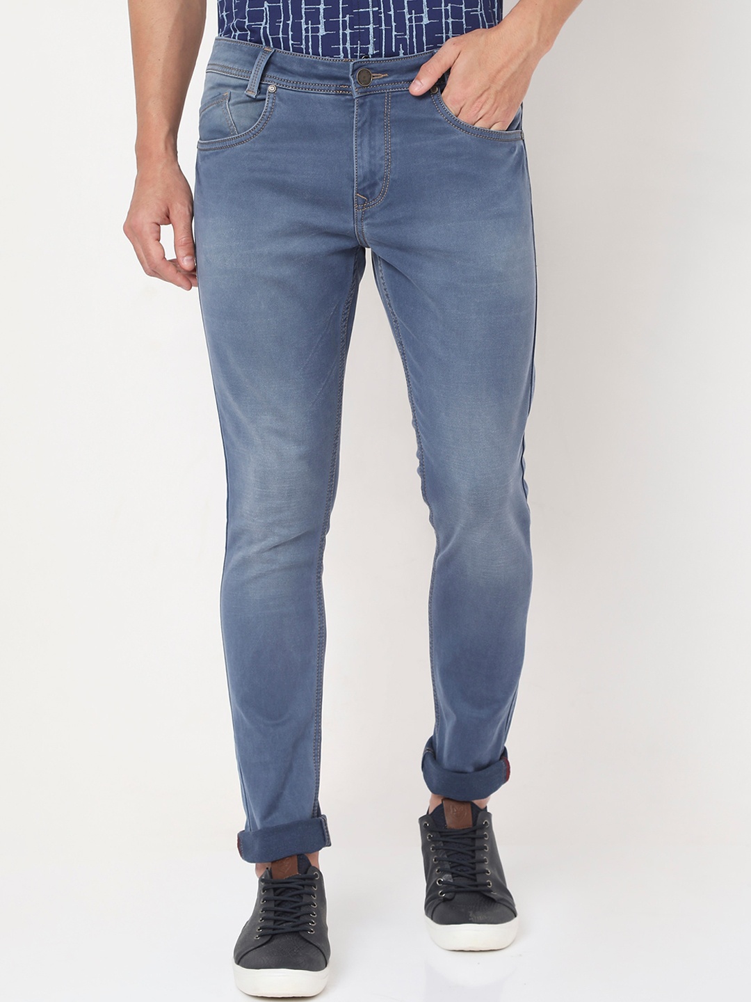 

Mufti Men Blue Skinny Fit Heavy Fade Stretchable Jeans