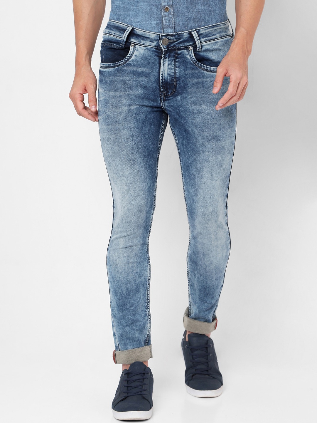 

Mufti Men Blue Skinny Fit Heavy Fade Stretchable Jeans