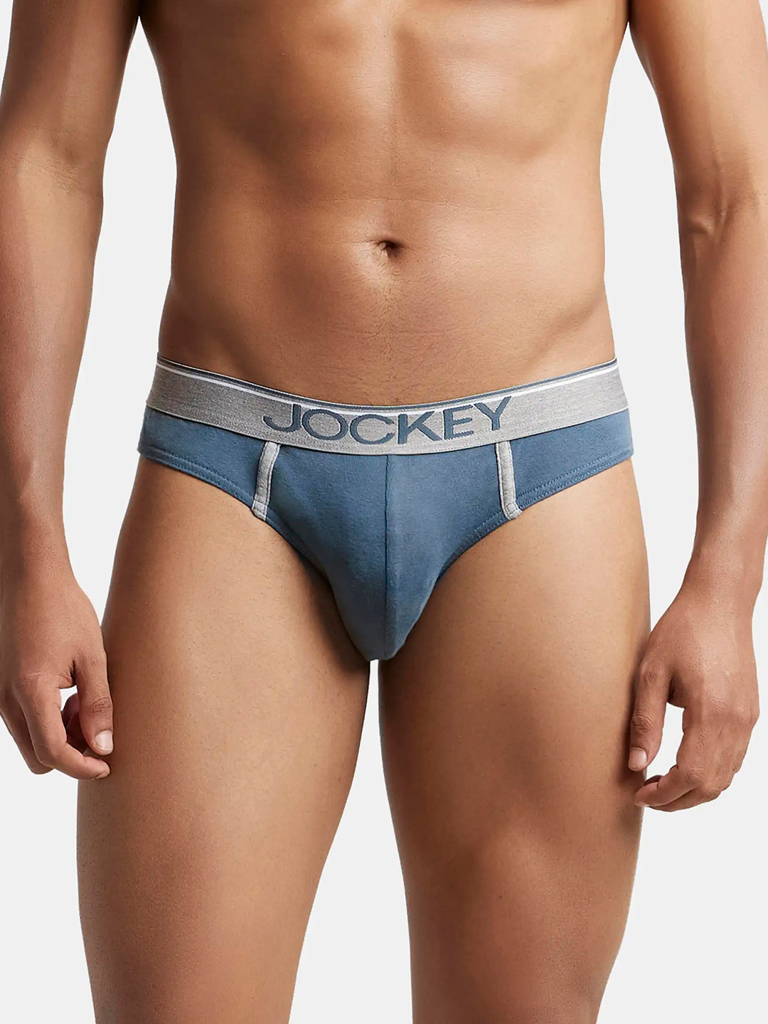 

Jockey Combed Cotton Rib Brief with Ultrasoft Waistband-8044, Grey