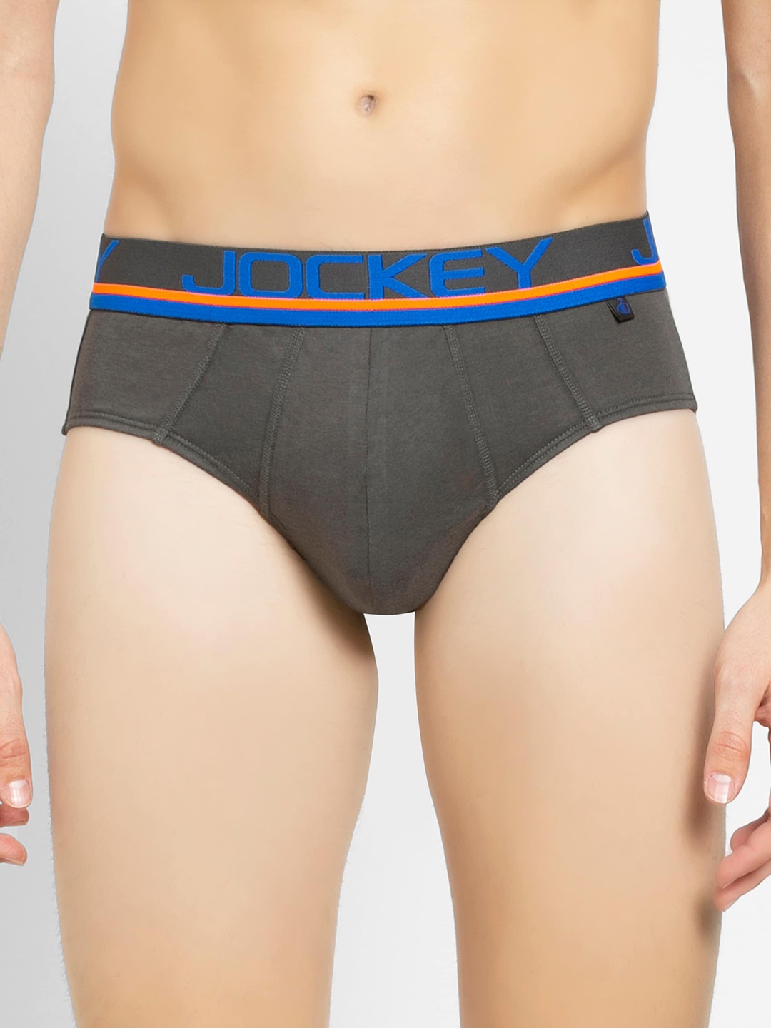 

Jockey Men Super Combed Cotton Brief with Ultrasoft Waistbands FP01-0105, Grey