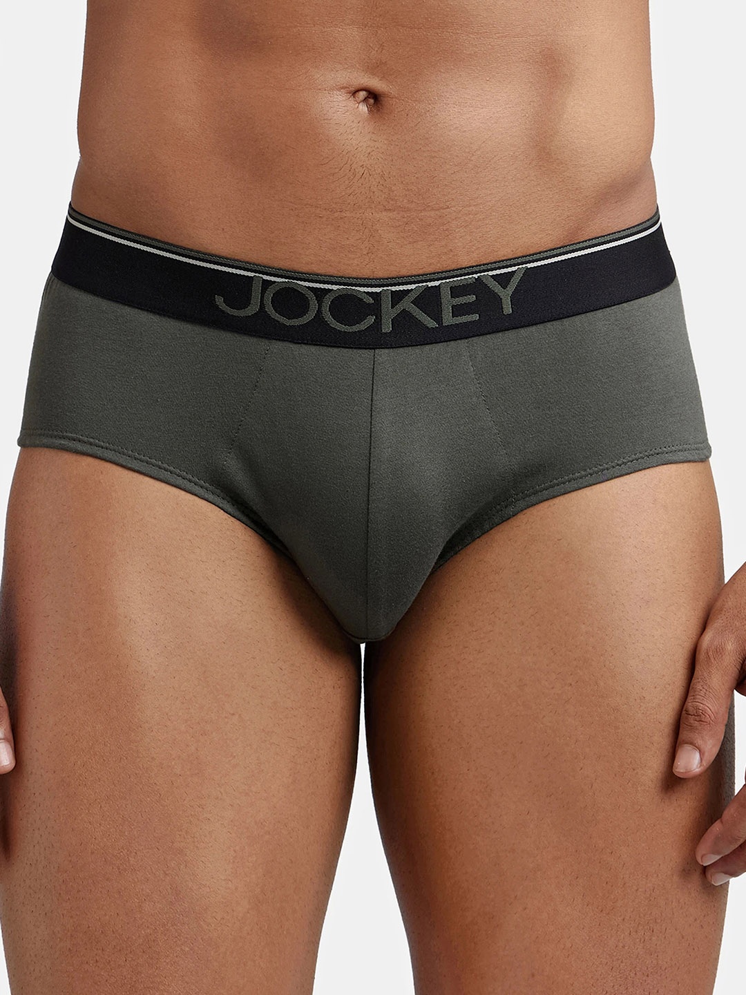 

Jockey Combed Cotton Brief with Ultrasoft Waistband-8037, Olive