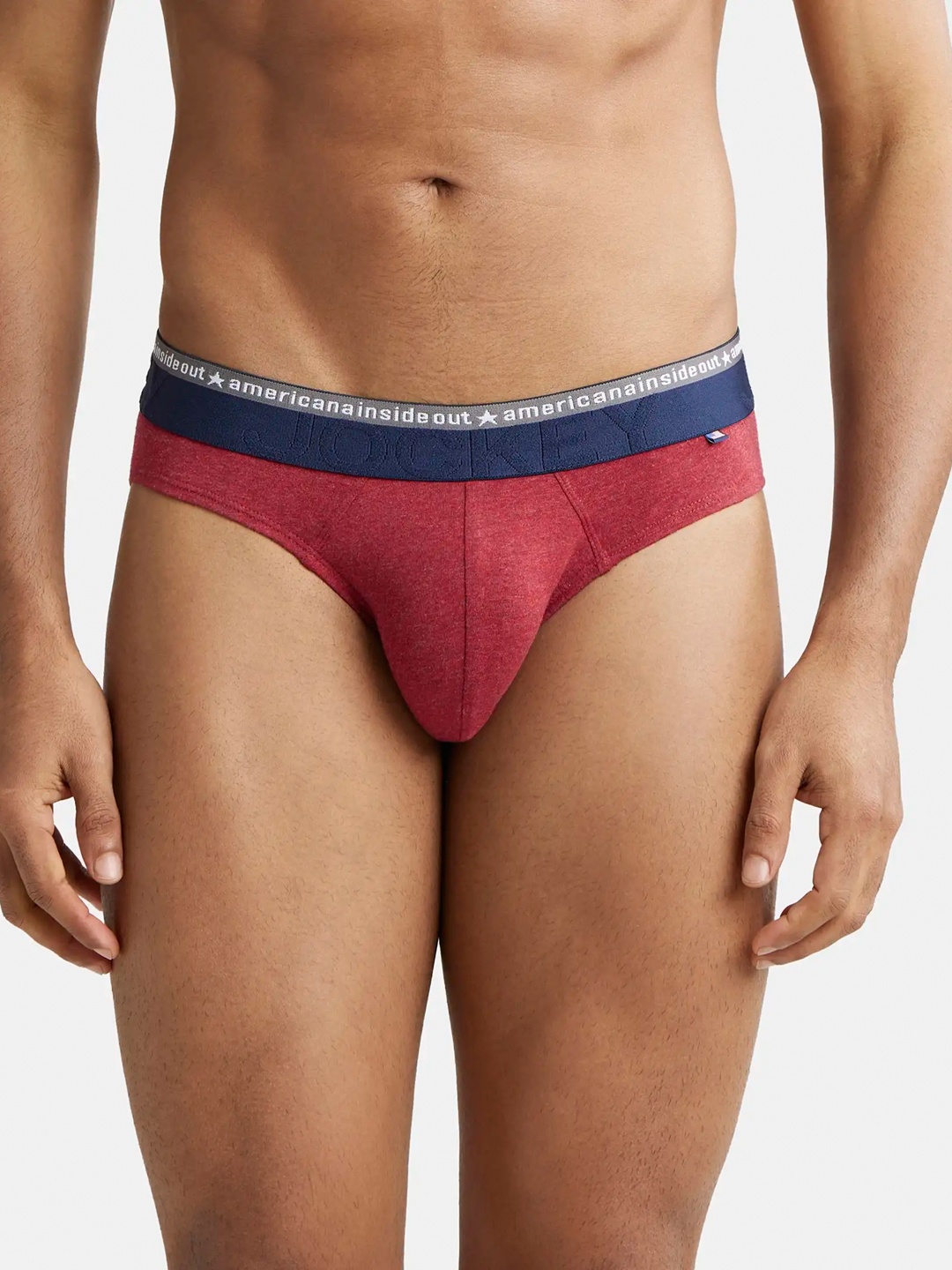 

Jockey Super Combed Cotton Stretch Solid Brief with Ultrasoft Waistband-US59, Red