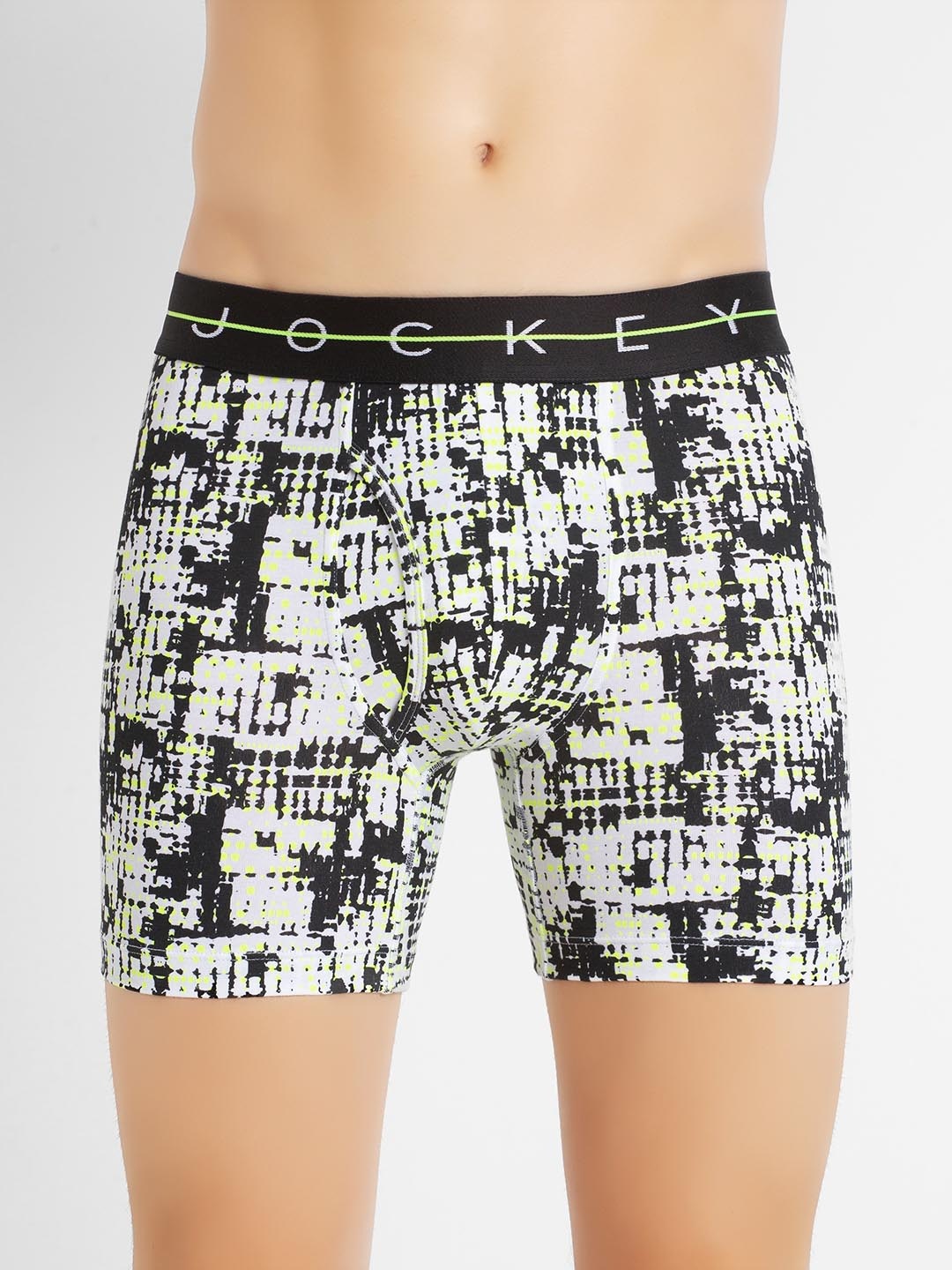 

Jockey Men White & Black Printed Boxer-NY03-0105-WBL06