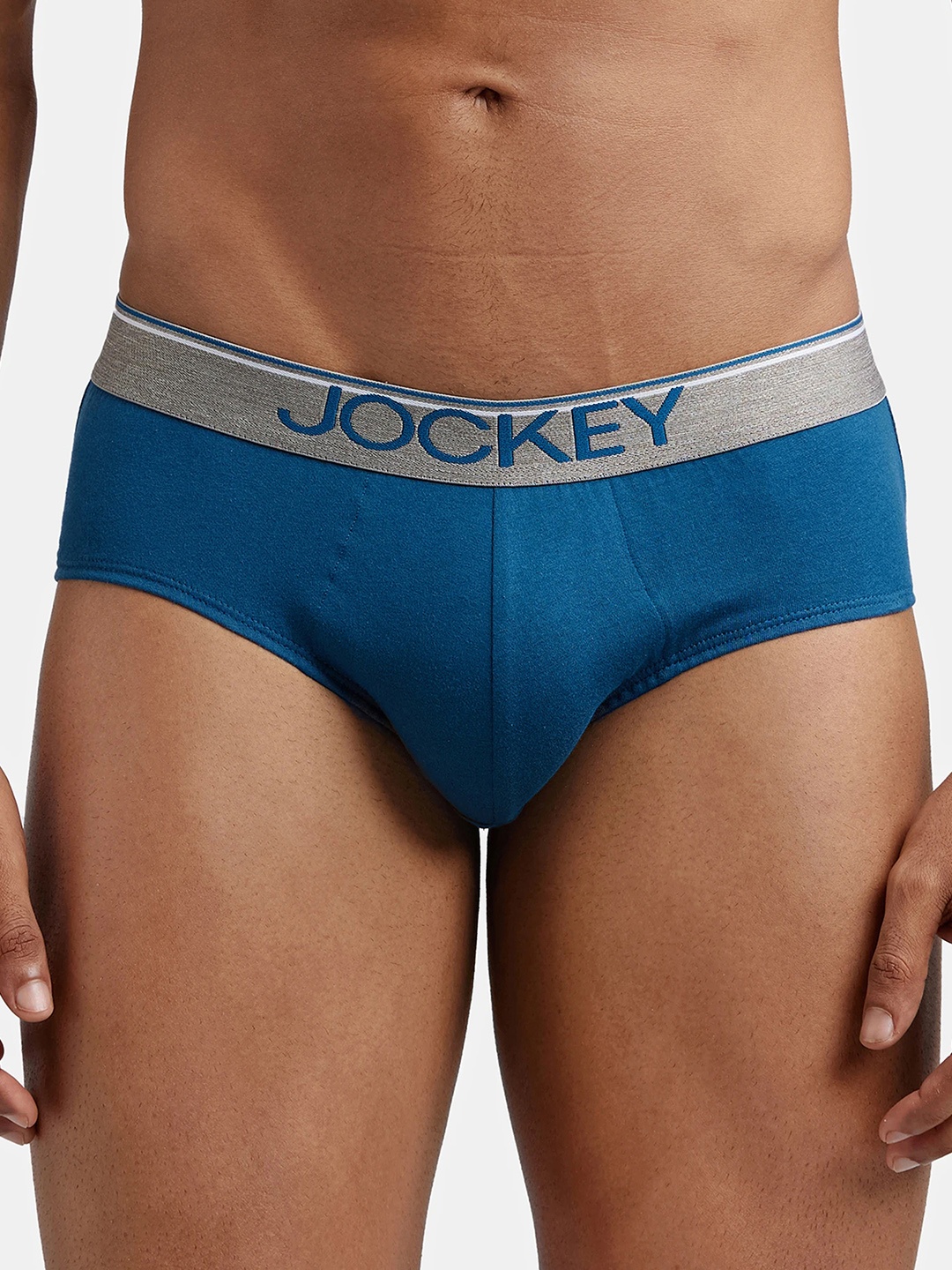 

Jockey Combed Cotton Brief with Ultrasoft Waistband-8037, Blue