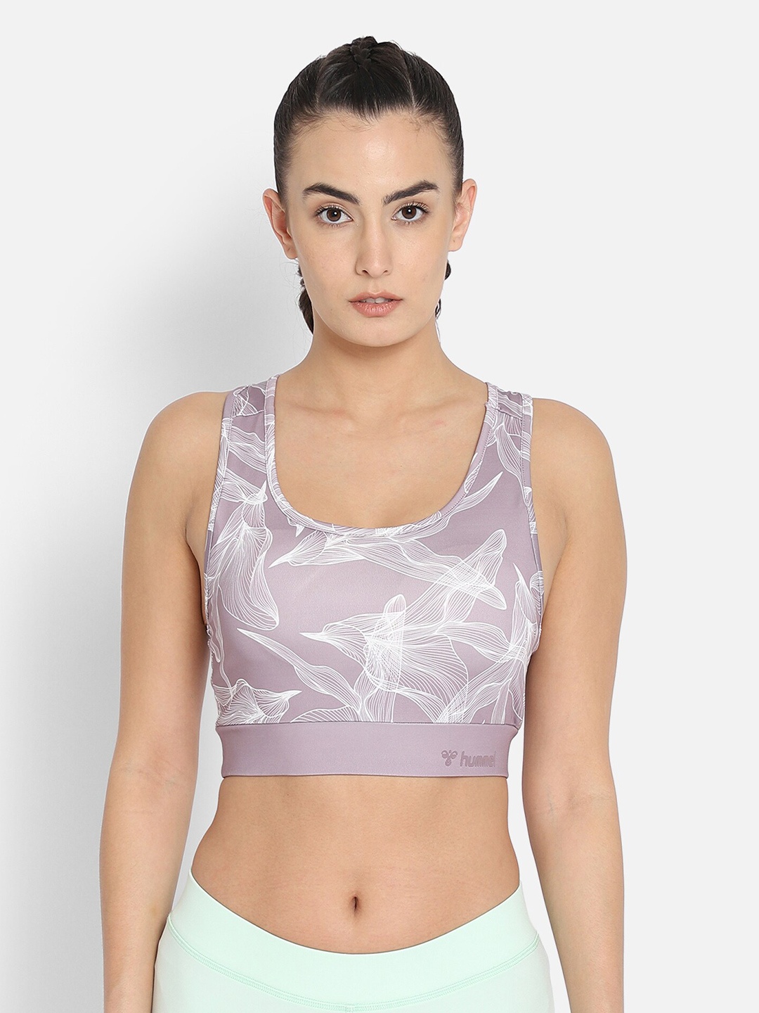 

hummel Purple Geometric Workout Bra Lightly Padded 910873-3326