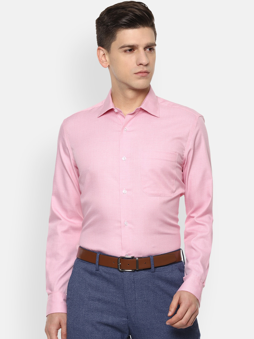 

Louis Philippe Men Pink Opaque Formal Shirt