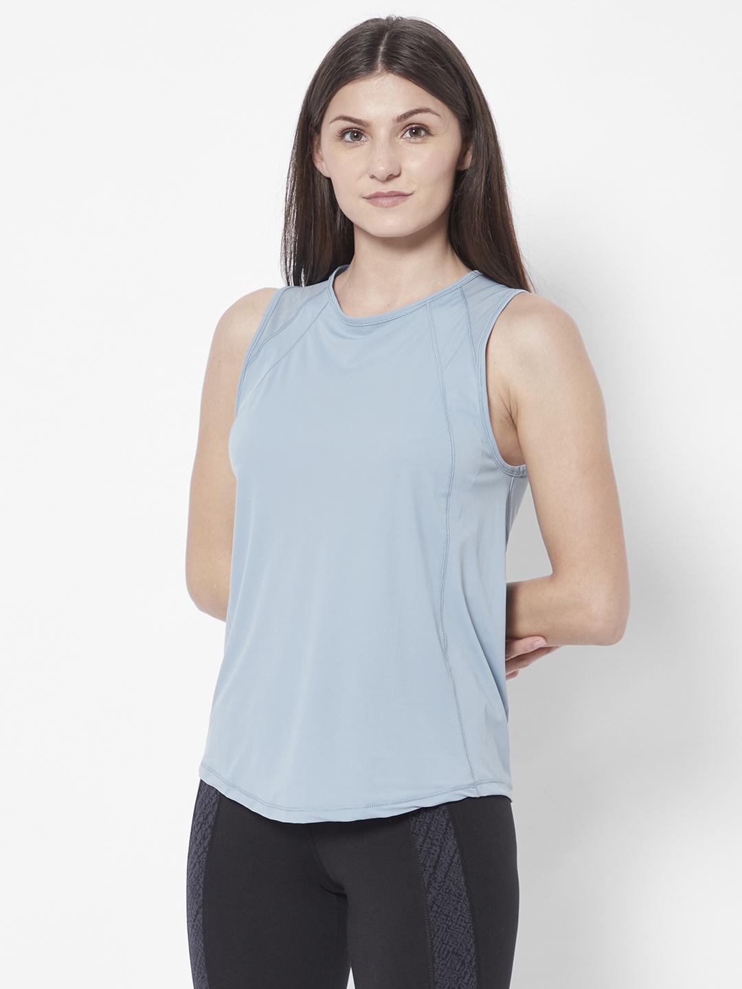 

URBANIC Blue Solid Styled Back Top