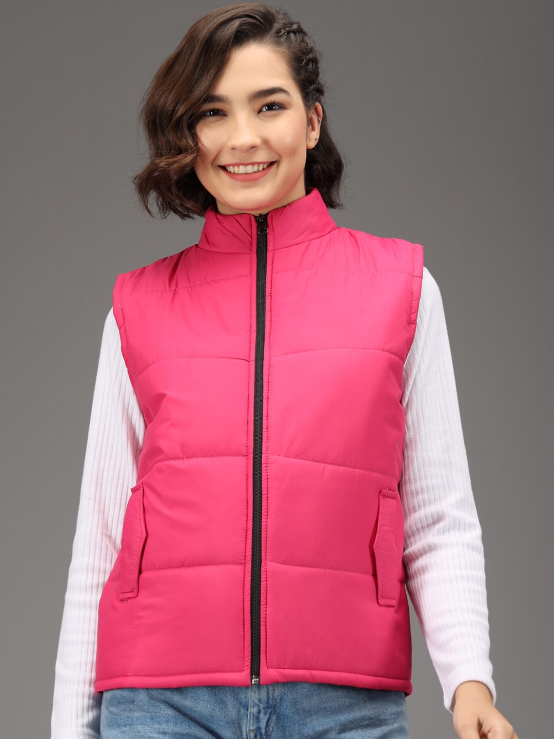 

Kotty Women Pink Training or Gym Puffer Jacket