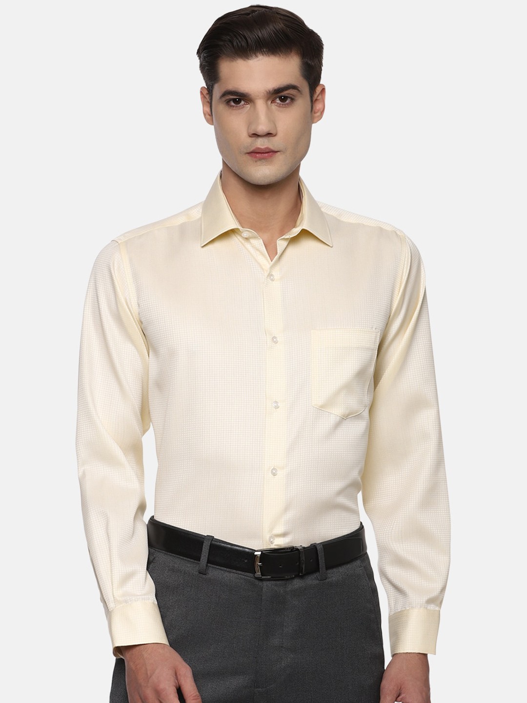 

Van Heusen Men Beige Opaque Formal Shirt