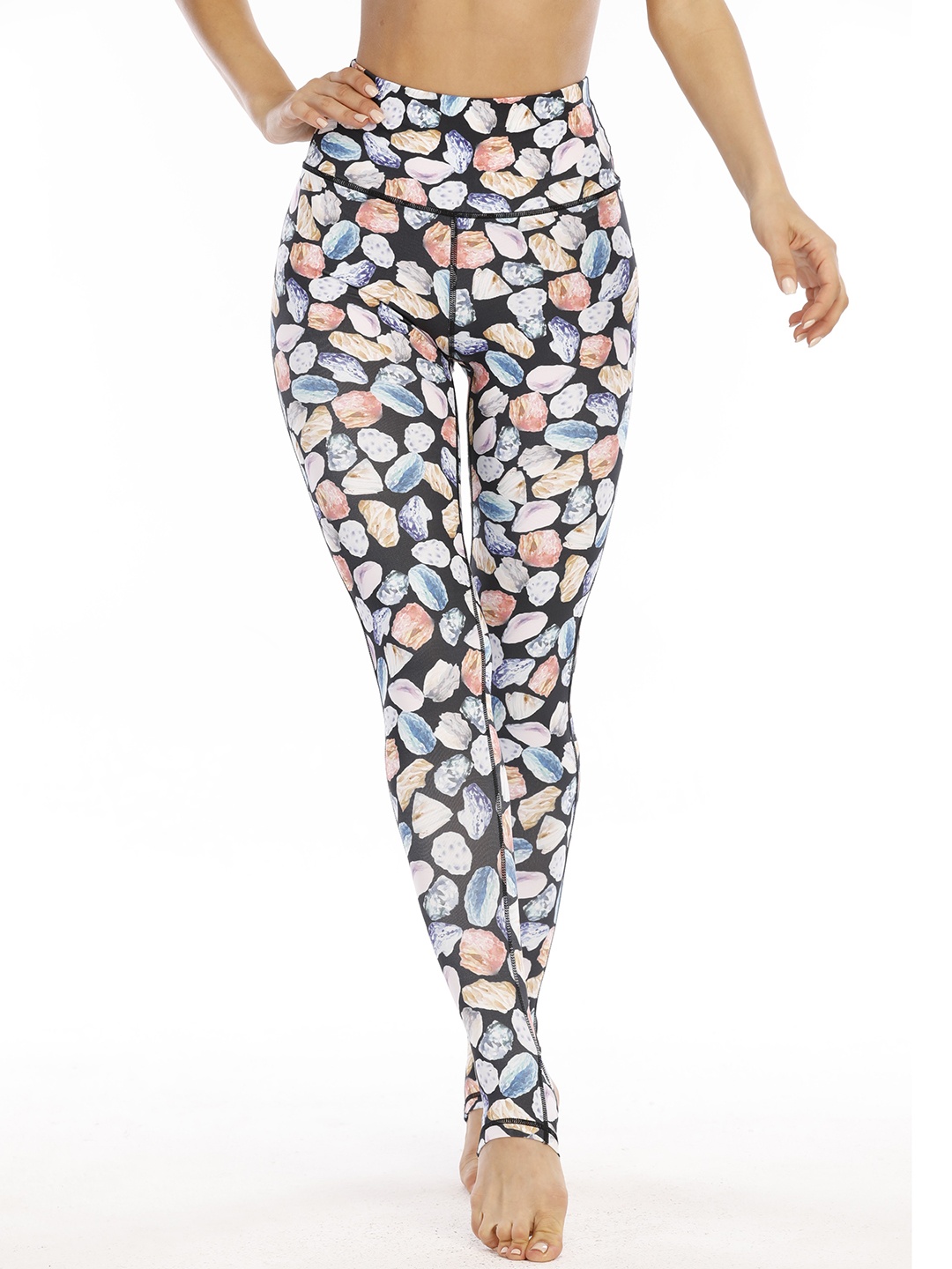 

URBANIC Women Black & Blue Printed Tights