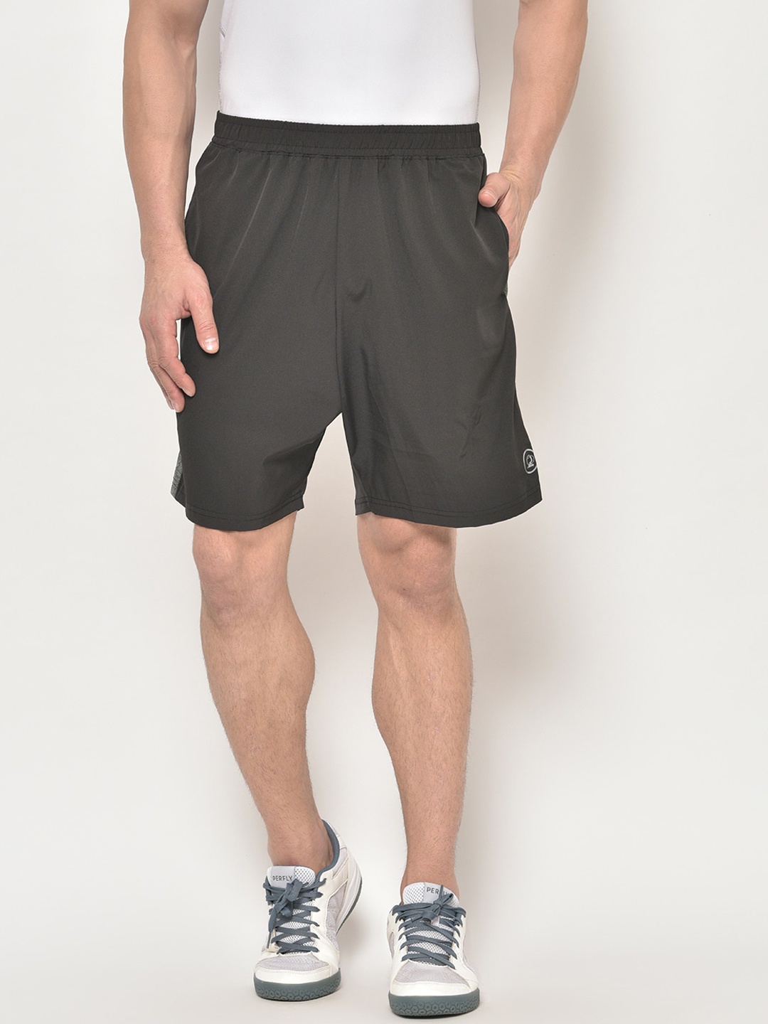 

CHKOKKO Men Black Running Sports Shorts