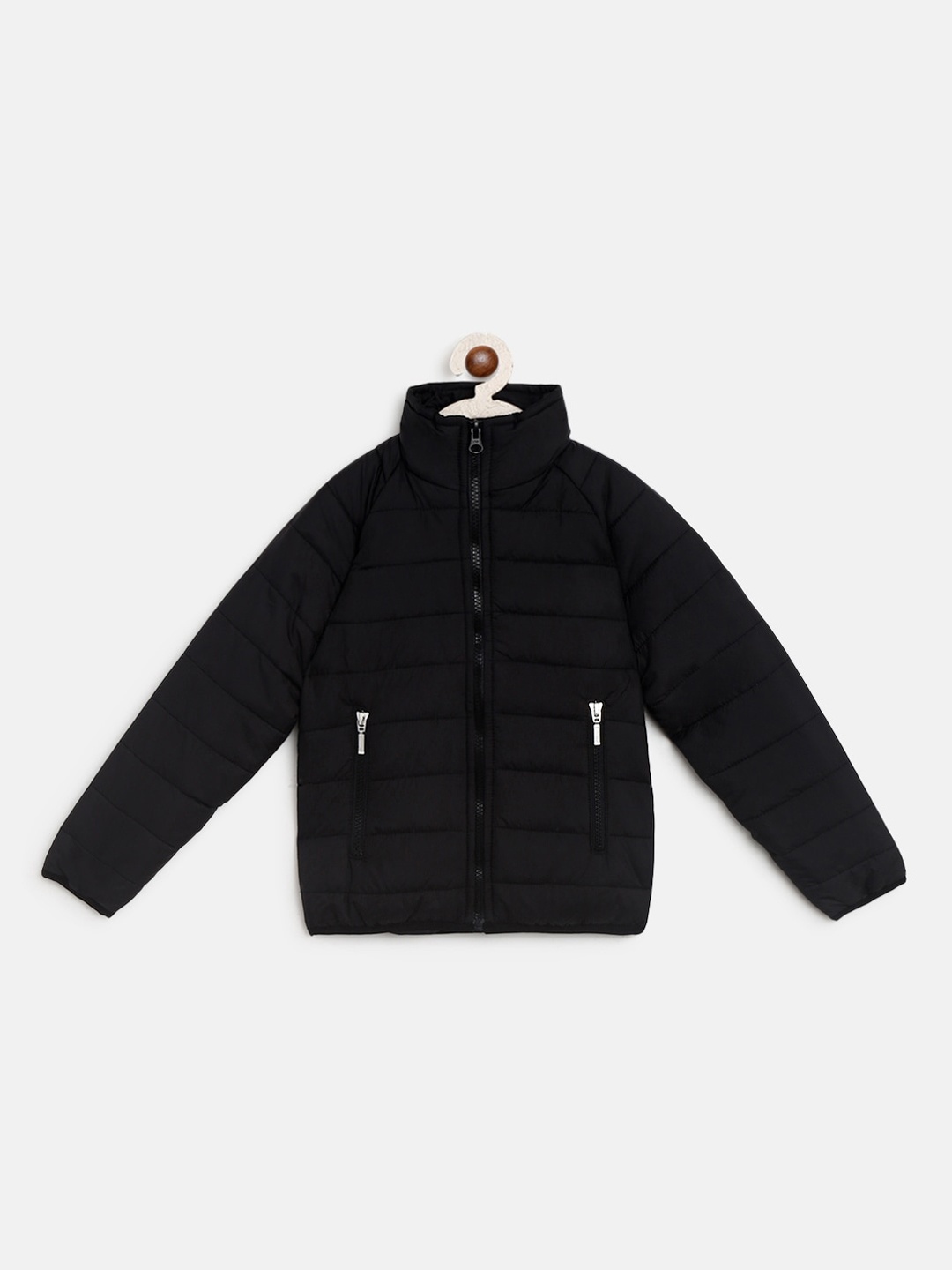 

Instafab Boys Black Solid Windcheater Puffer Jacket