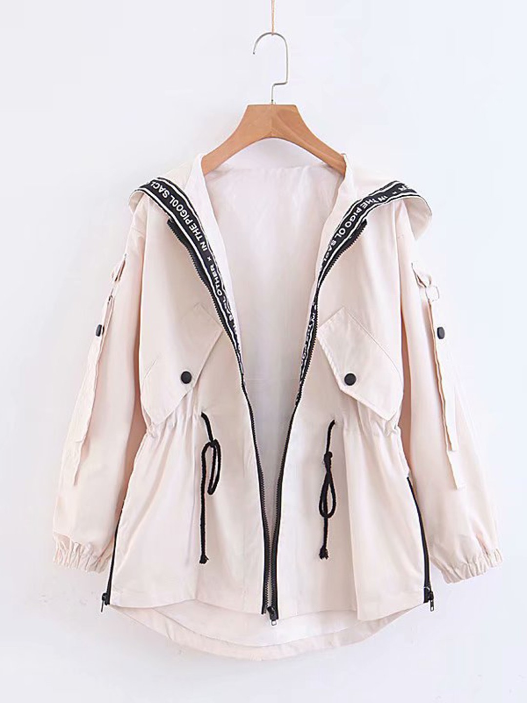 

URBANIC Women Pink Solid Hooded Tailored Jacket