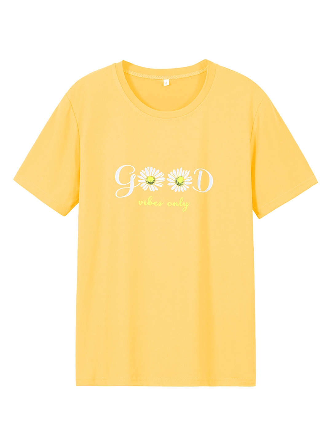 

URBANIC Women Yellow & White Typography Printed T-shirt