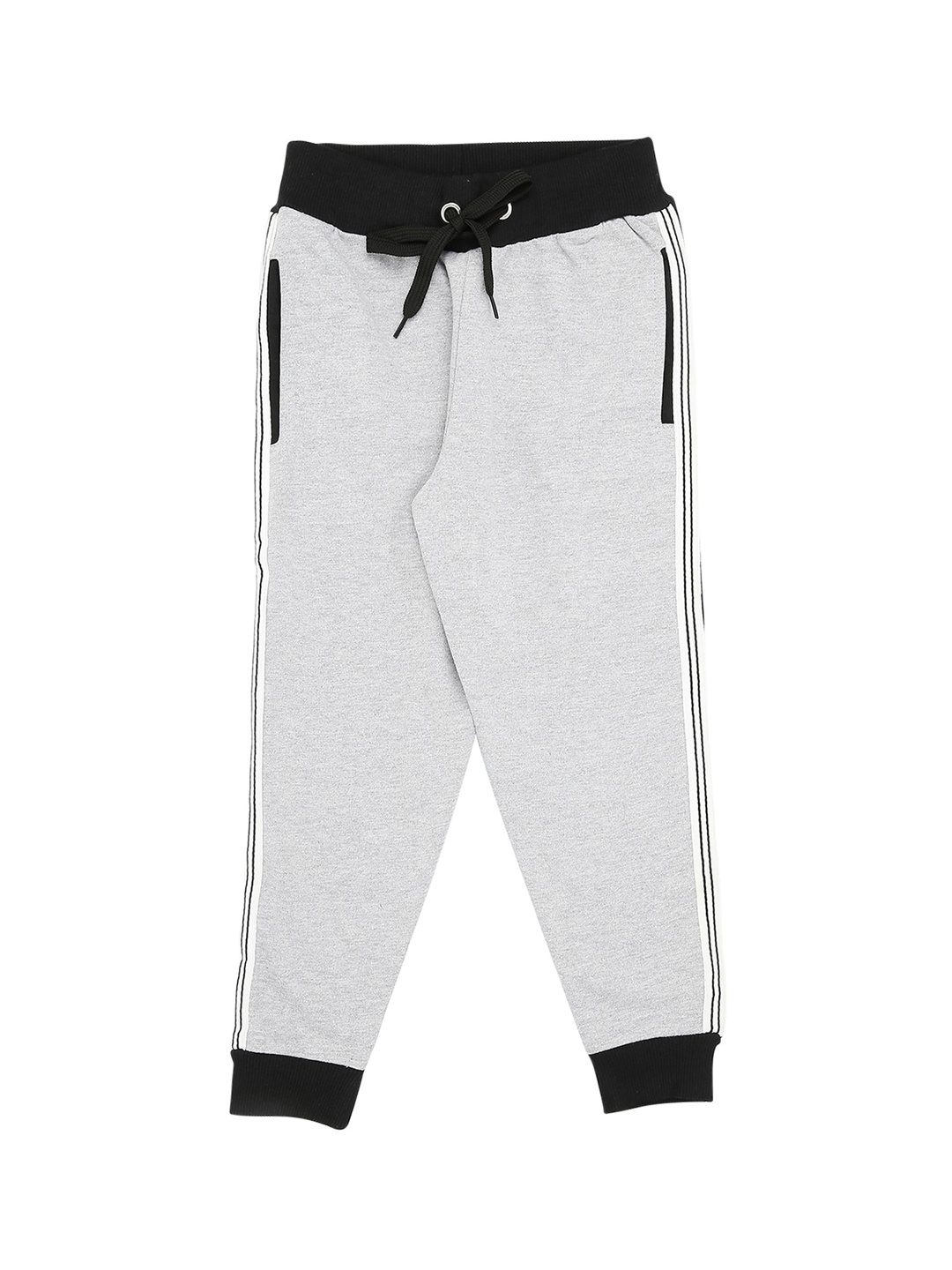 

RAINE AND JAINE Girls Grey Melange Solid Pure Cotton Regular-Fit Joggers