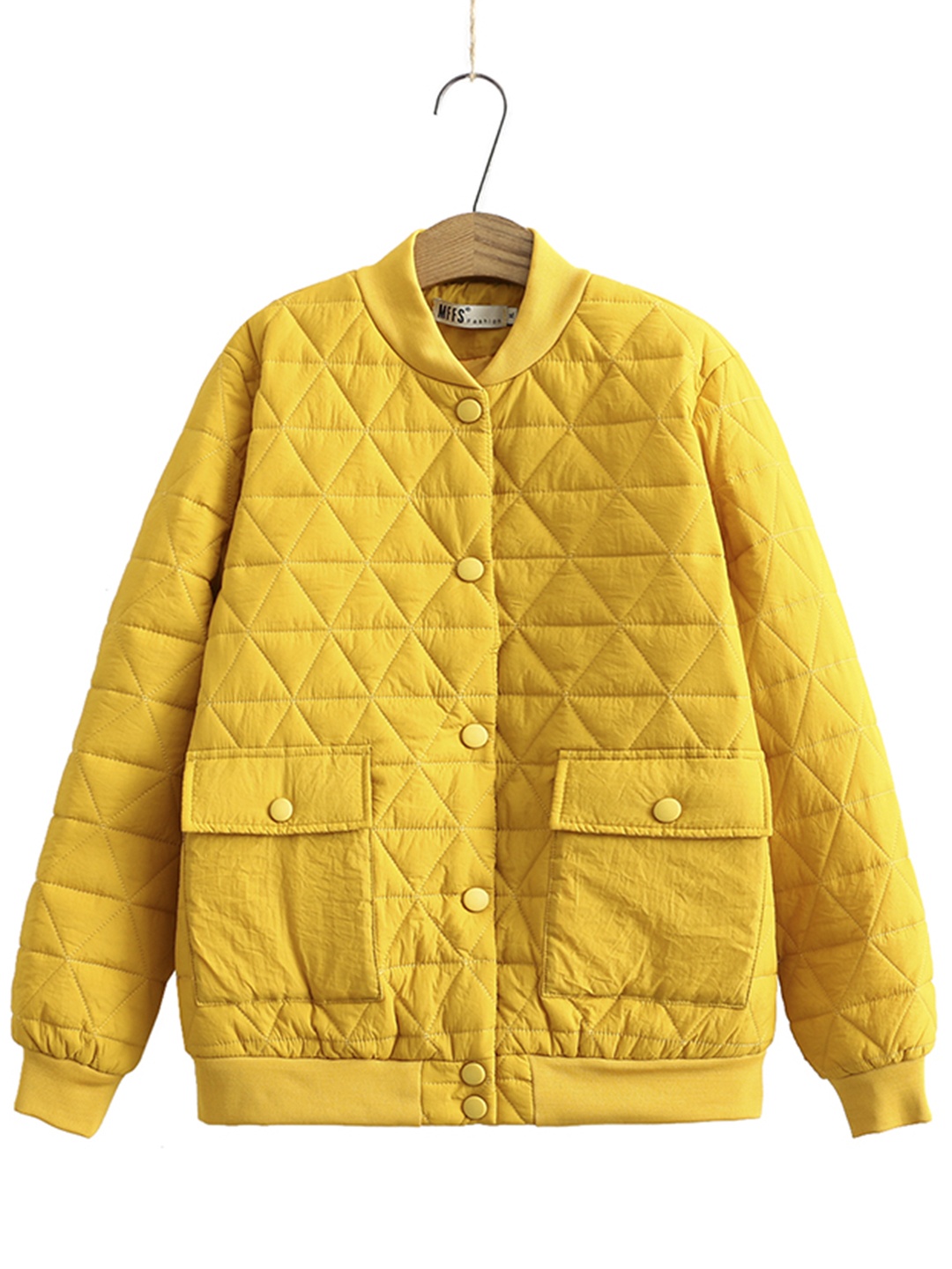 

URBANIC Women Mustard Yellow Quilted Jacket