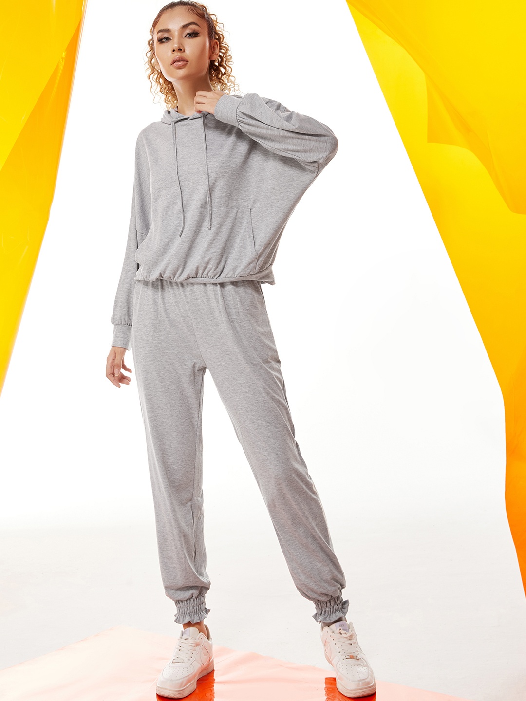 

URBANIC Women Grey Melange Clothing Set