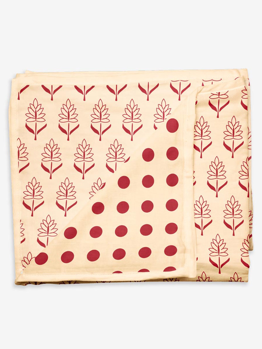 

SuperBottoms Kids Peach & Maroon Floral Mild Winter Pure Cotton 150 GSM Sustainable Single Bed Blanket