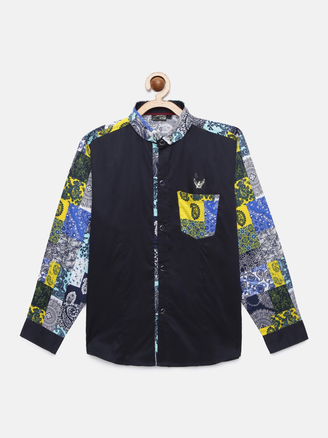 

Actuel Boys Navy Blue Opaque Printed Casual Shirt