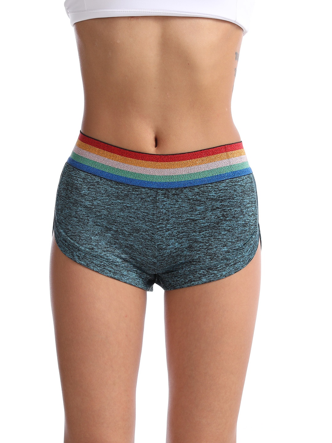 

URBANIC Women Green Slim Fit Solid Gym Shorts