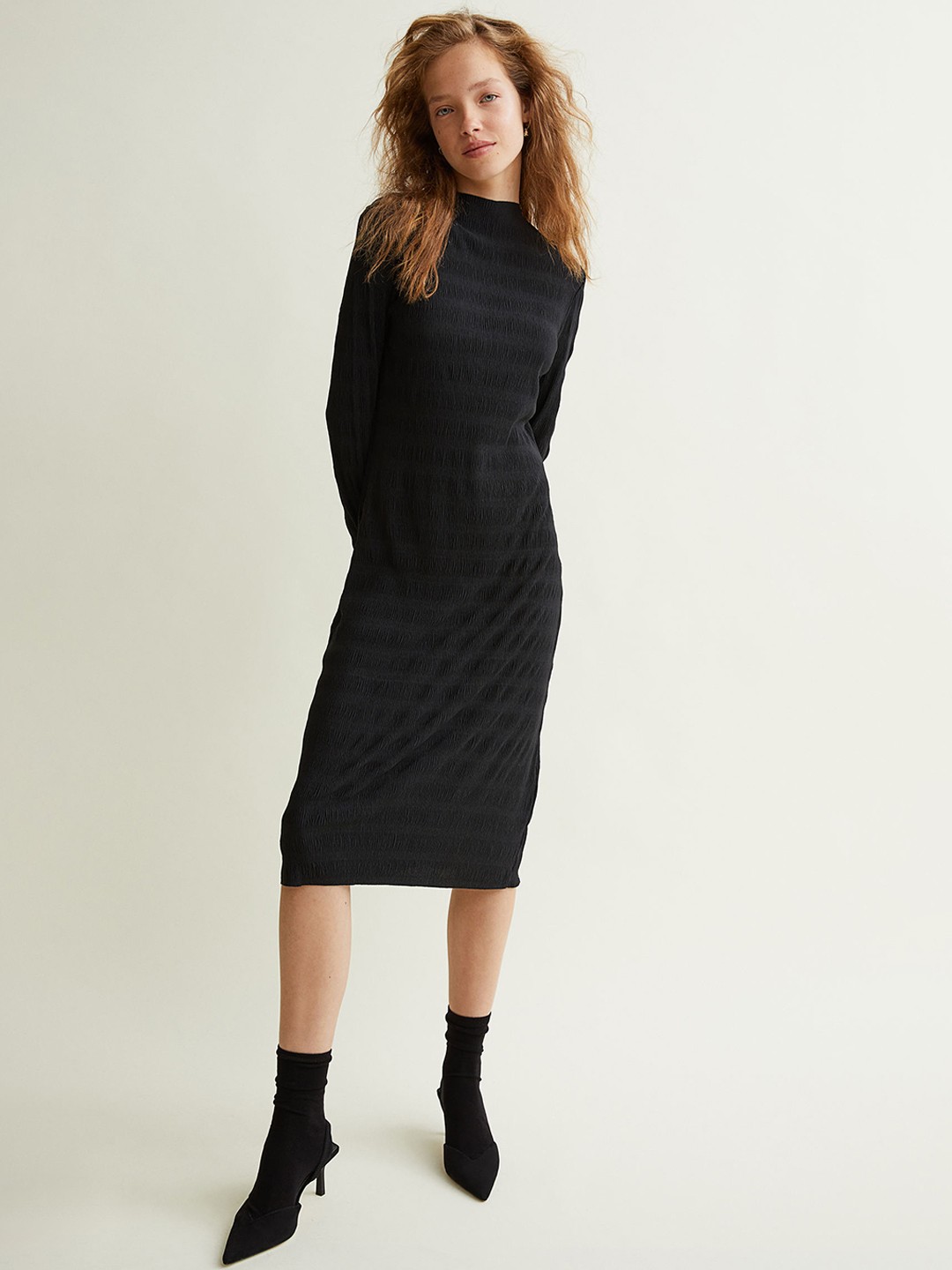 

H&M Women Black Fitted Dress