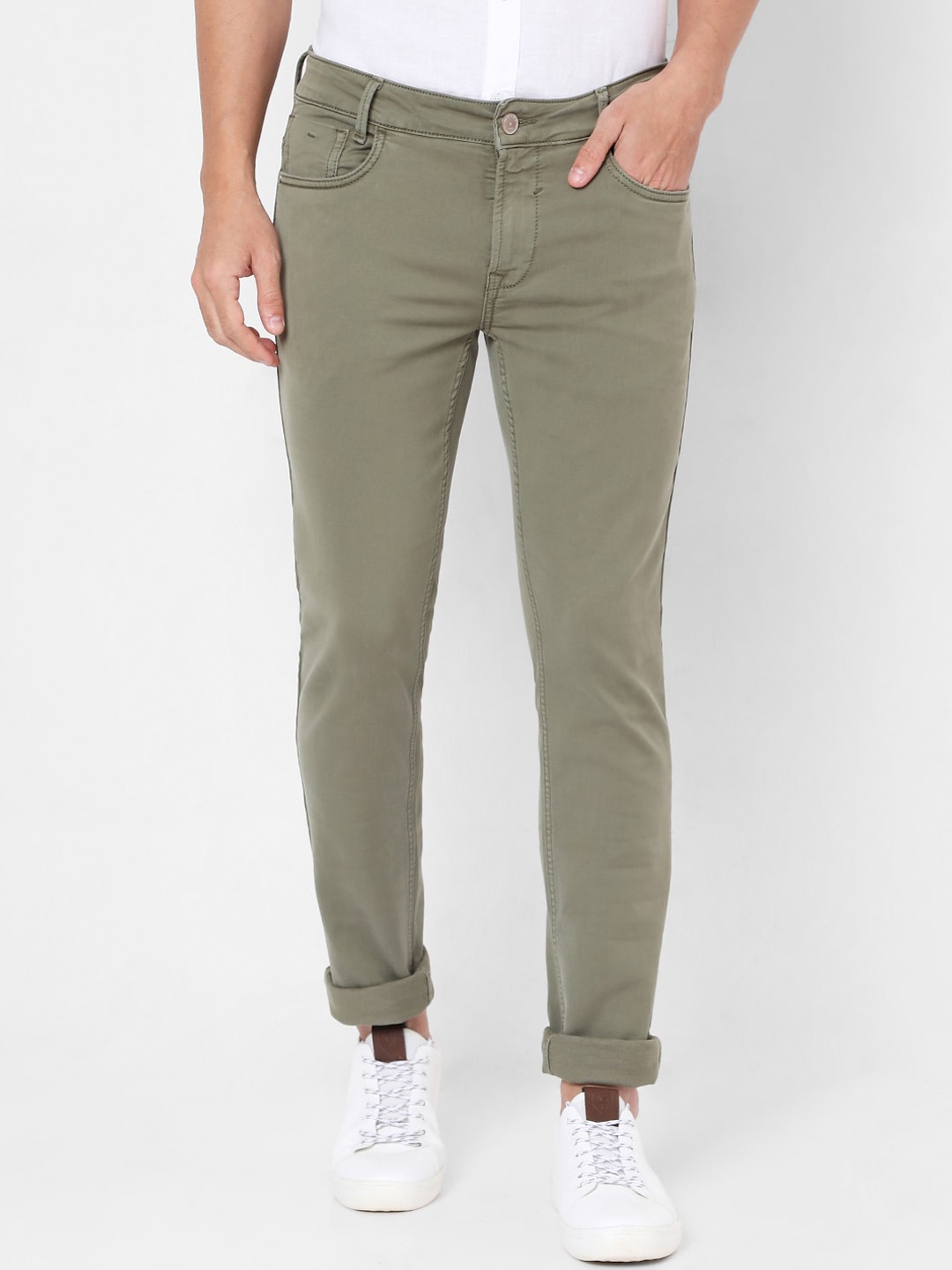 

Mufti Men Green Slim Fit Trousers