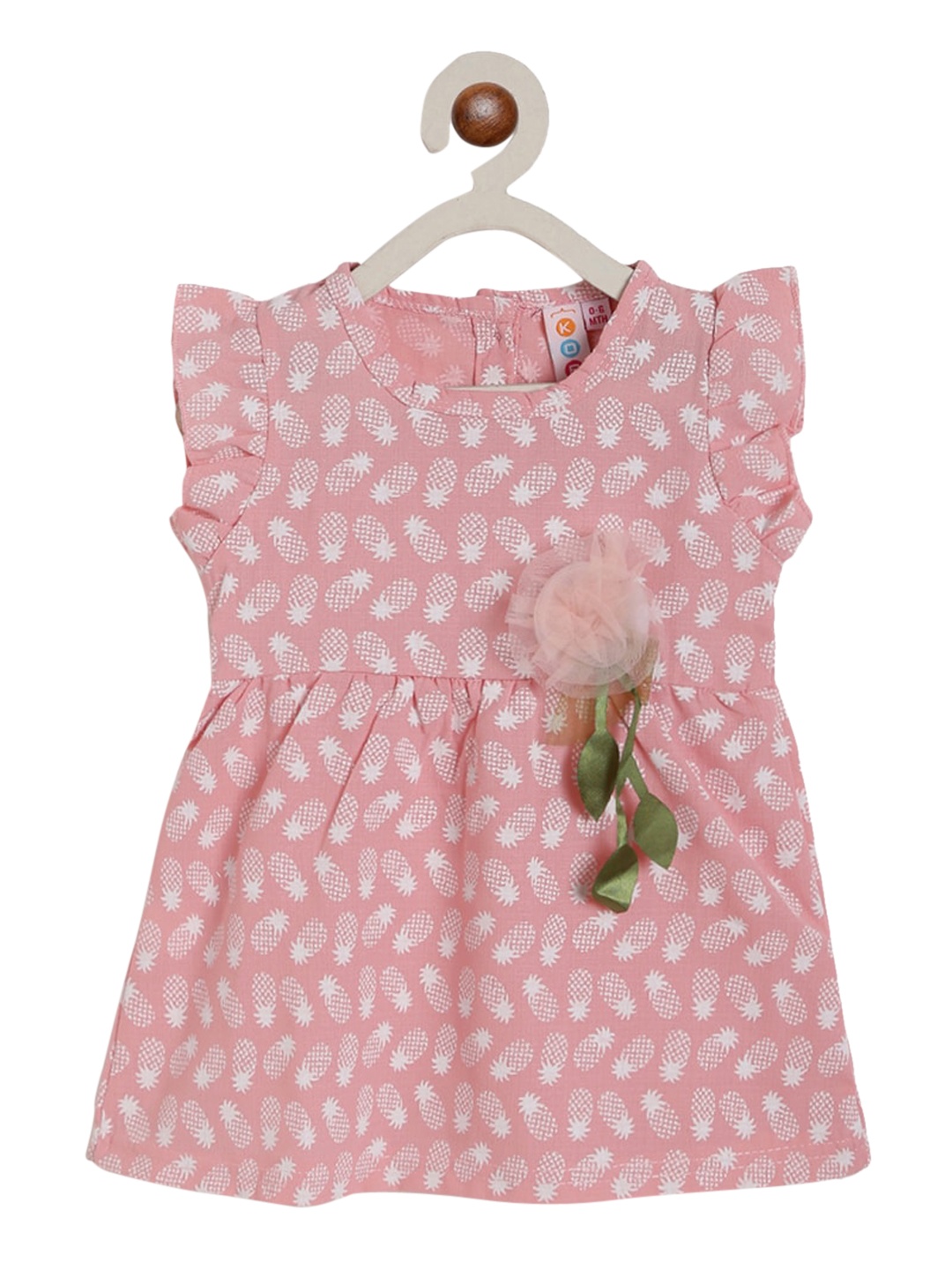 

Kids On Board Pink & White A-Line Dress