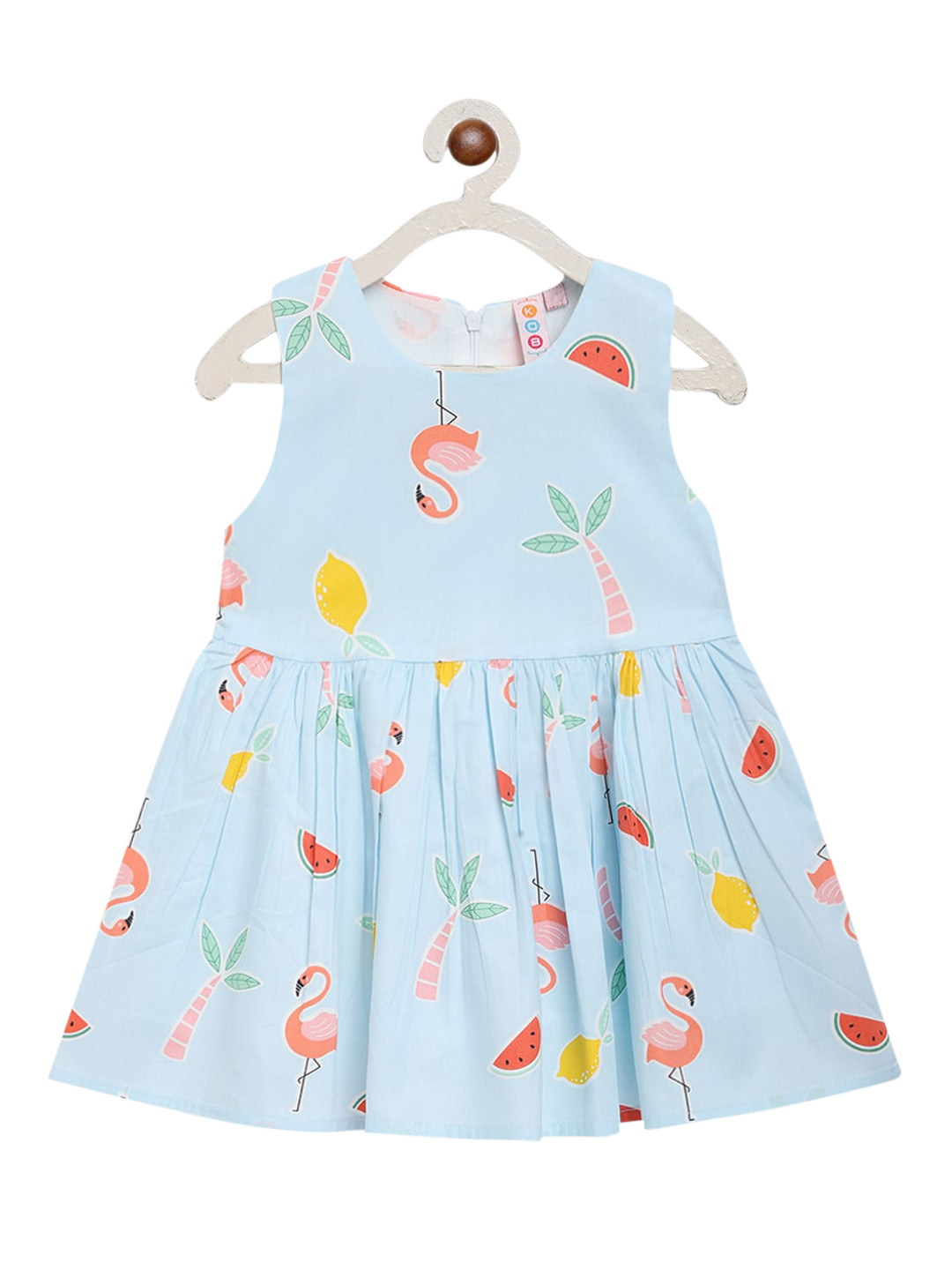 

Kids On Board Girls Blue Printed A-Line Dress