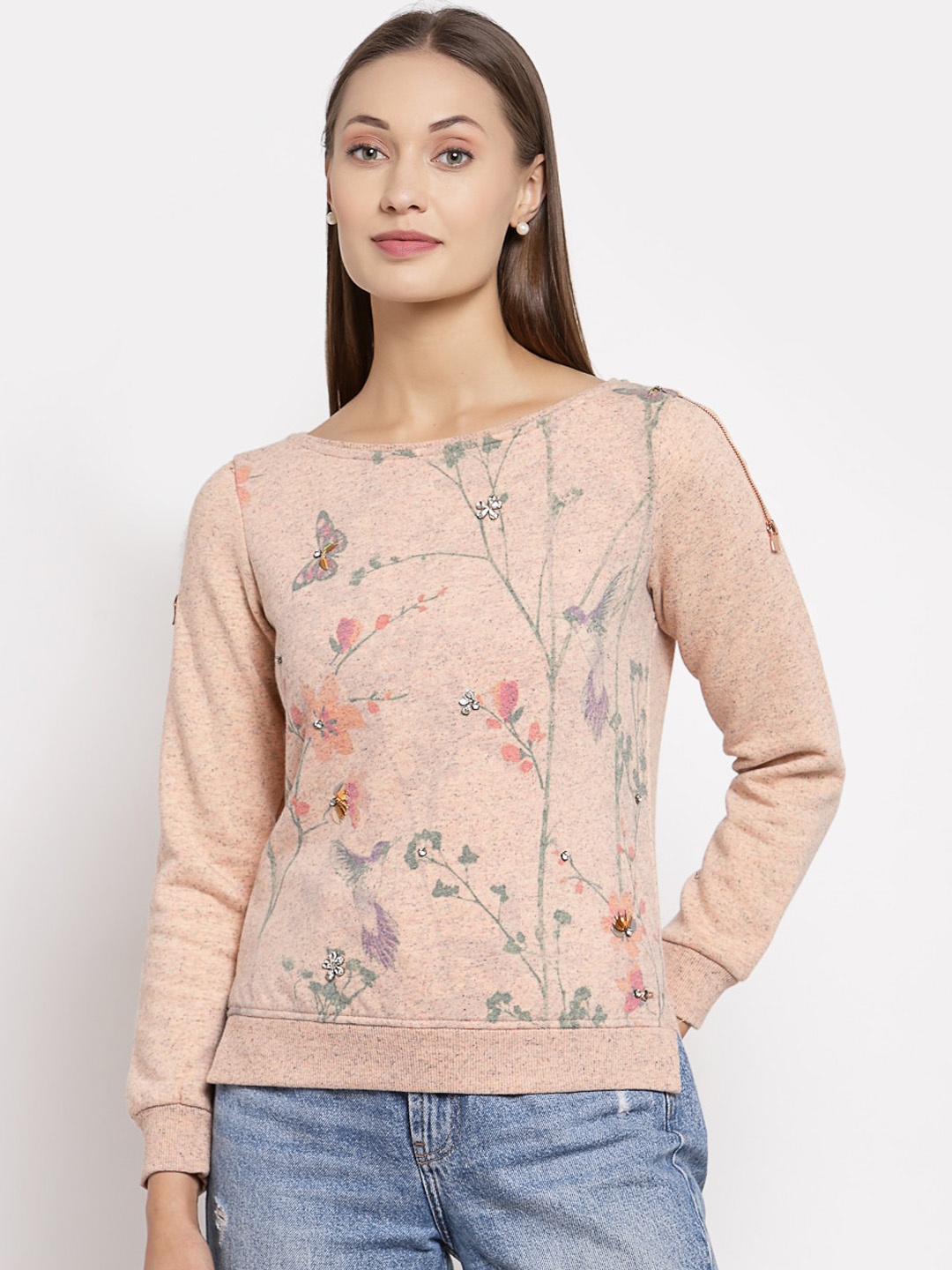 

Juelle Women Pink Printed Sweatshirt