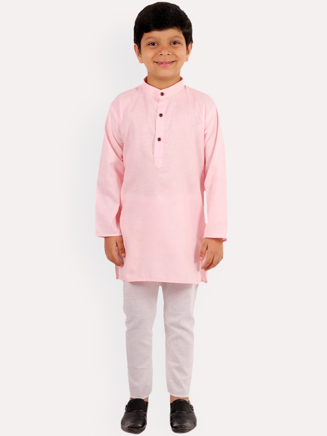 

Superminis Boys Pink Regular Pure Cotton Kurta with Pyjamas