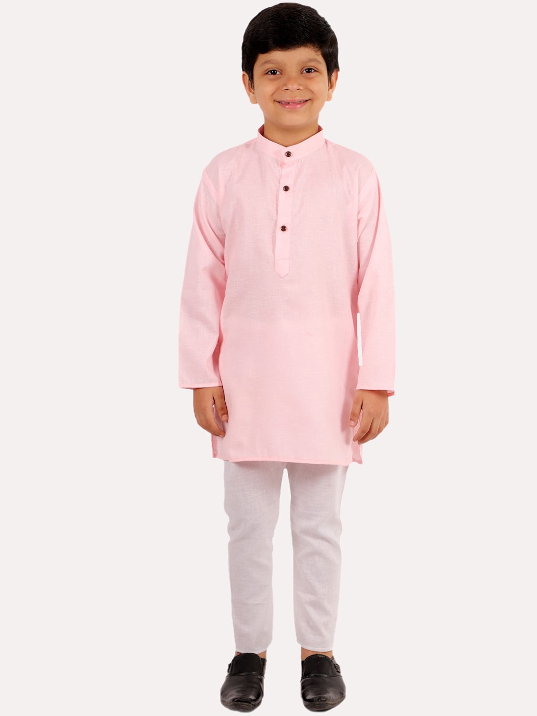 

Superminis Boys Pink Regular Pure Cotton Kurta with Pyjamas