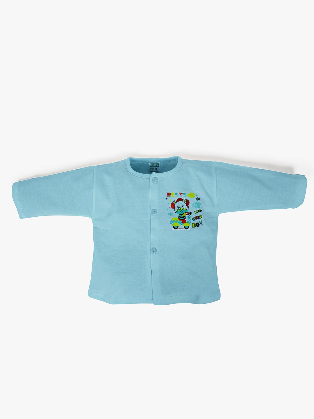 

POKORY Unisex Kids Green Henley Neck T-shirt