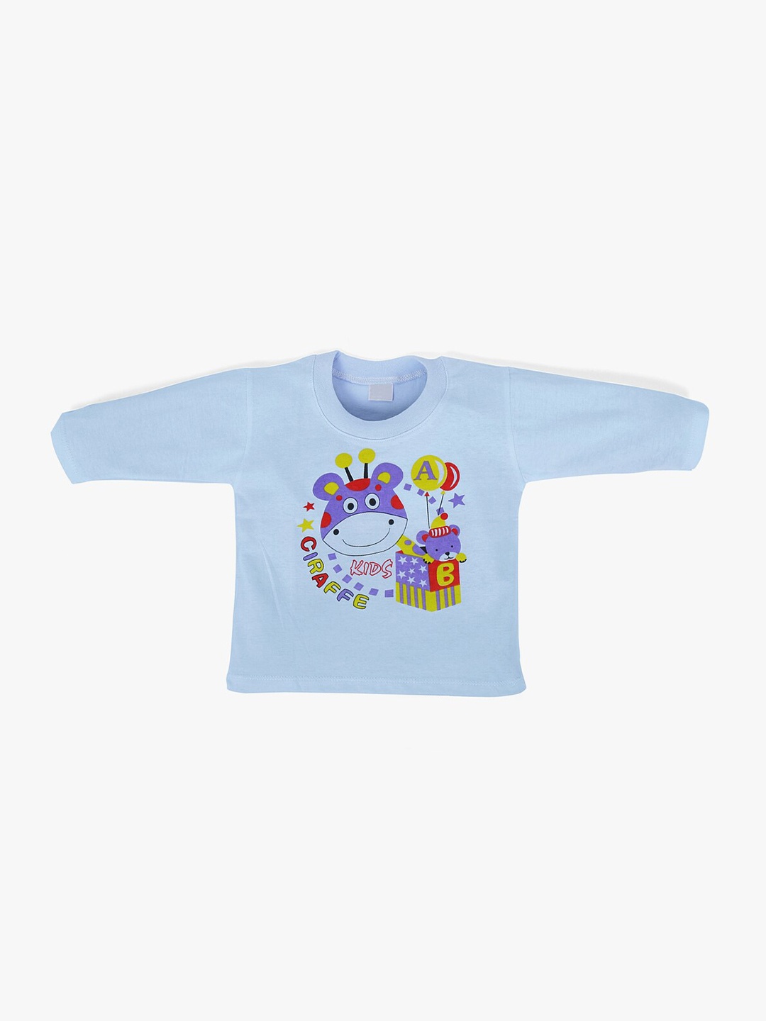 

POKORY Unisex Kids Blue Pure Cotton Printed T-shirt