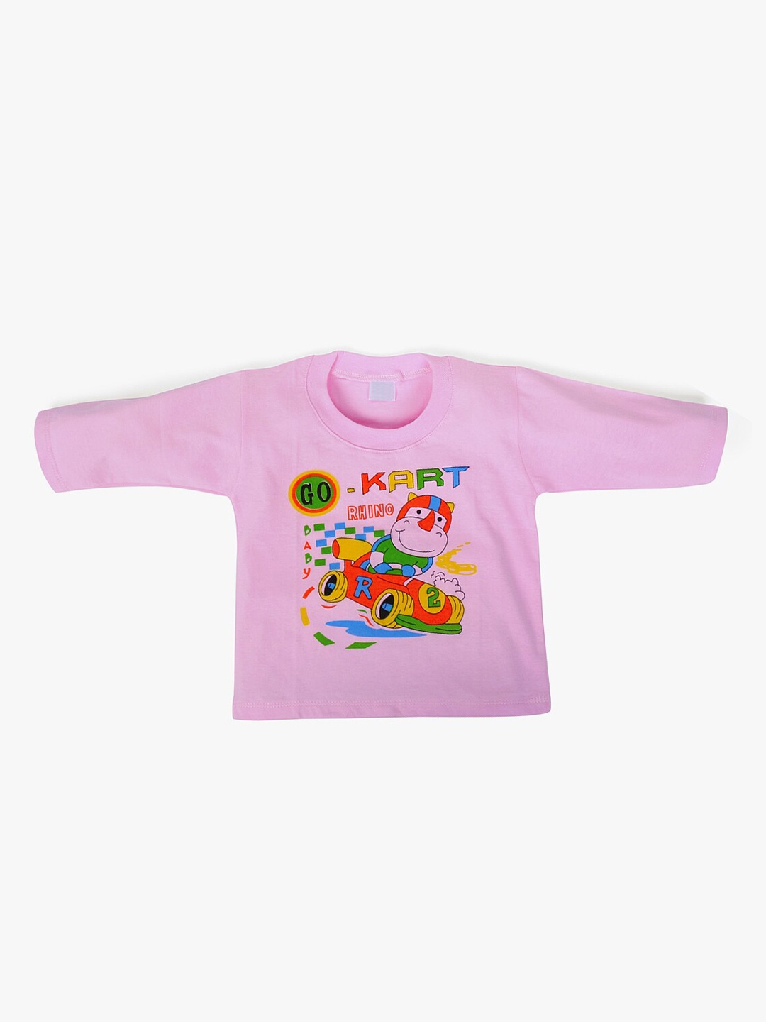 

POKORY Infant Kids Pink Cotton Printed T-shirt