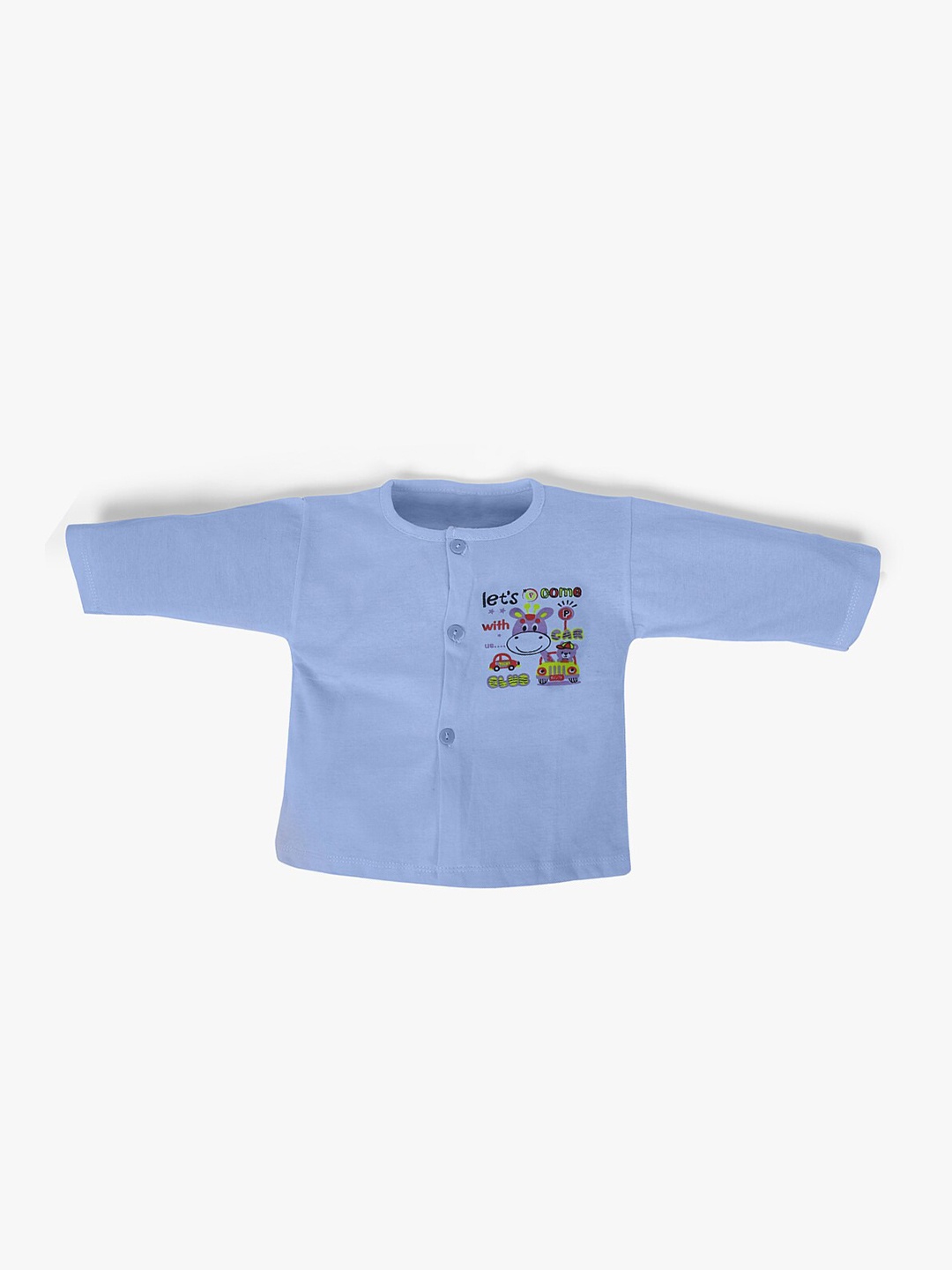 

POKORY Unisex Kids Blue Henley Neck T-shirt