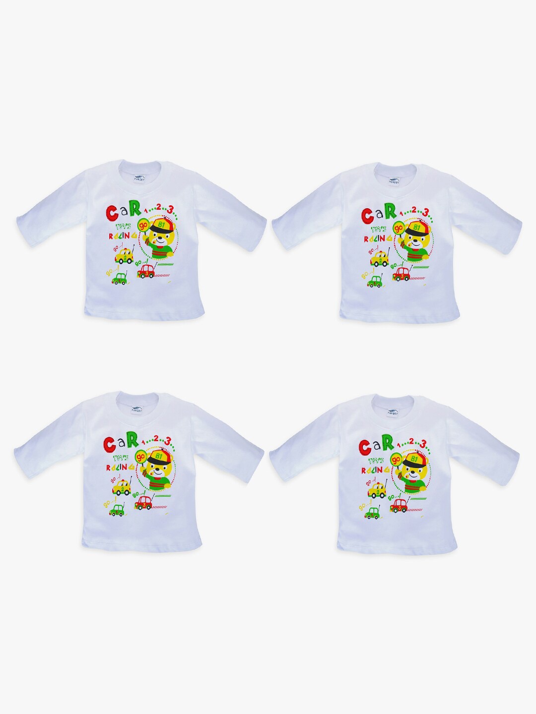 

POKORY Infant Kids Pack of 4 Cotton Assorted Printed T-shirts