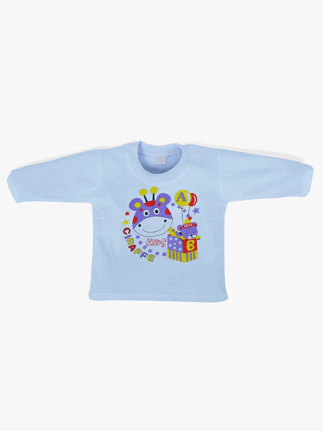 

POKORY Infant Kids Blue Pure Cotton Printed T-shirt