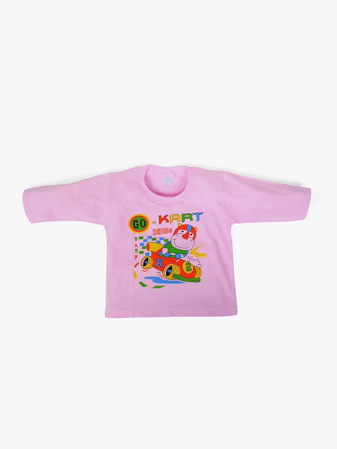 

POKORY Unisex Kids Pink Typography Printed T-shirt
