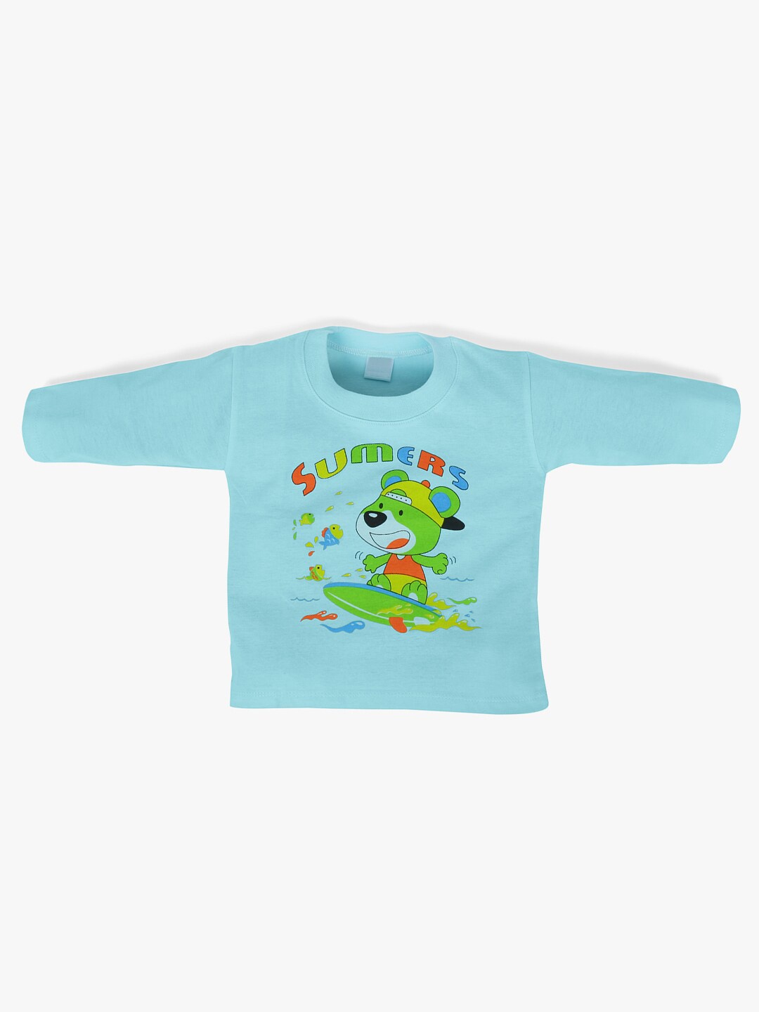 

POKORY Unisex Kids Green Pure Cotton Printed T-shirt
