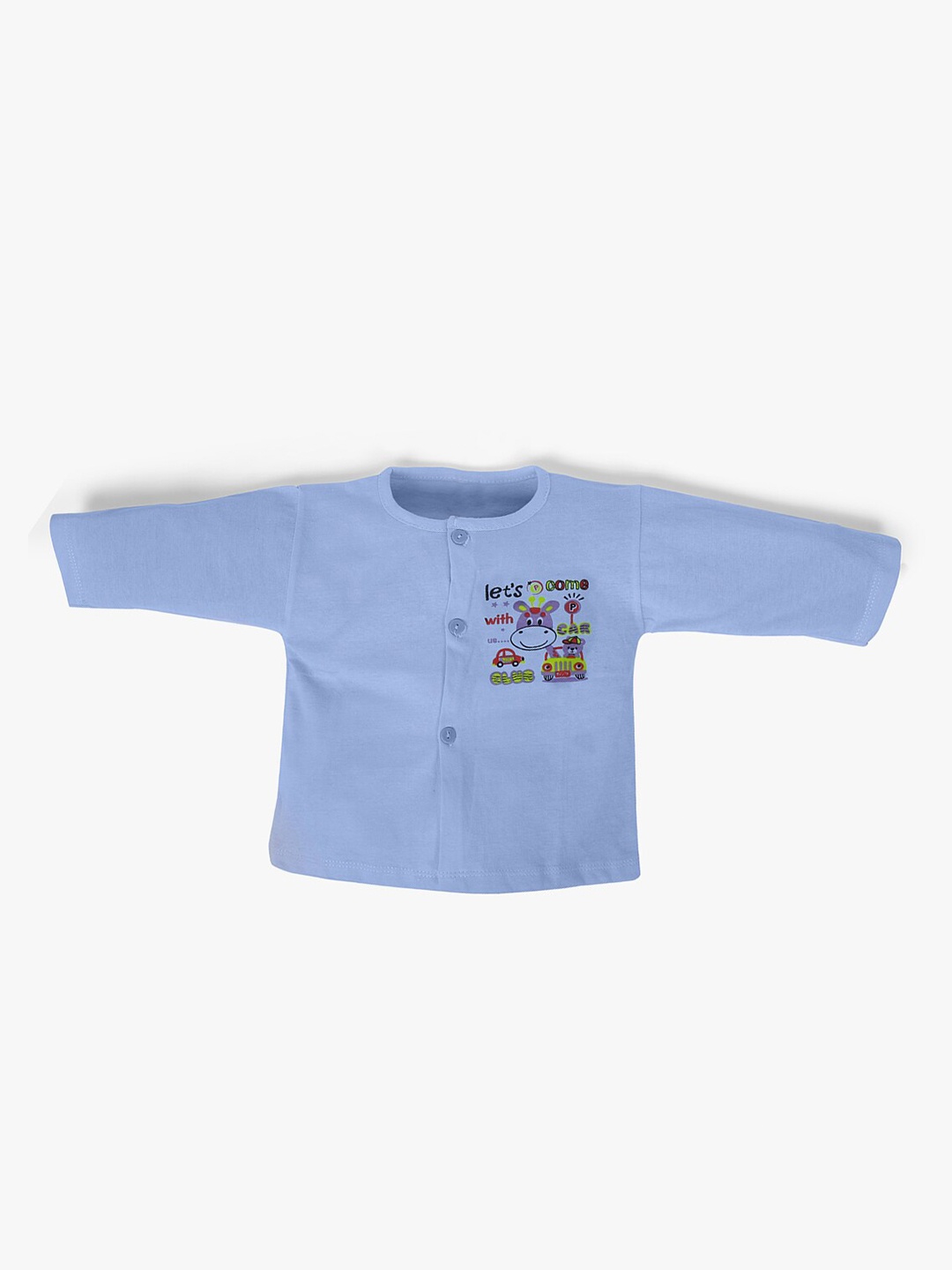 

POKORY Unisex Kids Blue Henley Neck T-shirt
