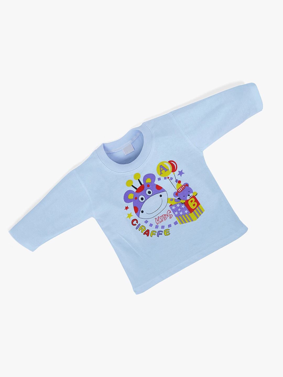 

POKORY Infant Blue & Red Graphic Print Cotton Running T-shirt