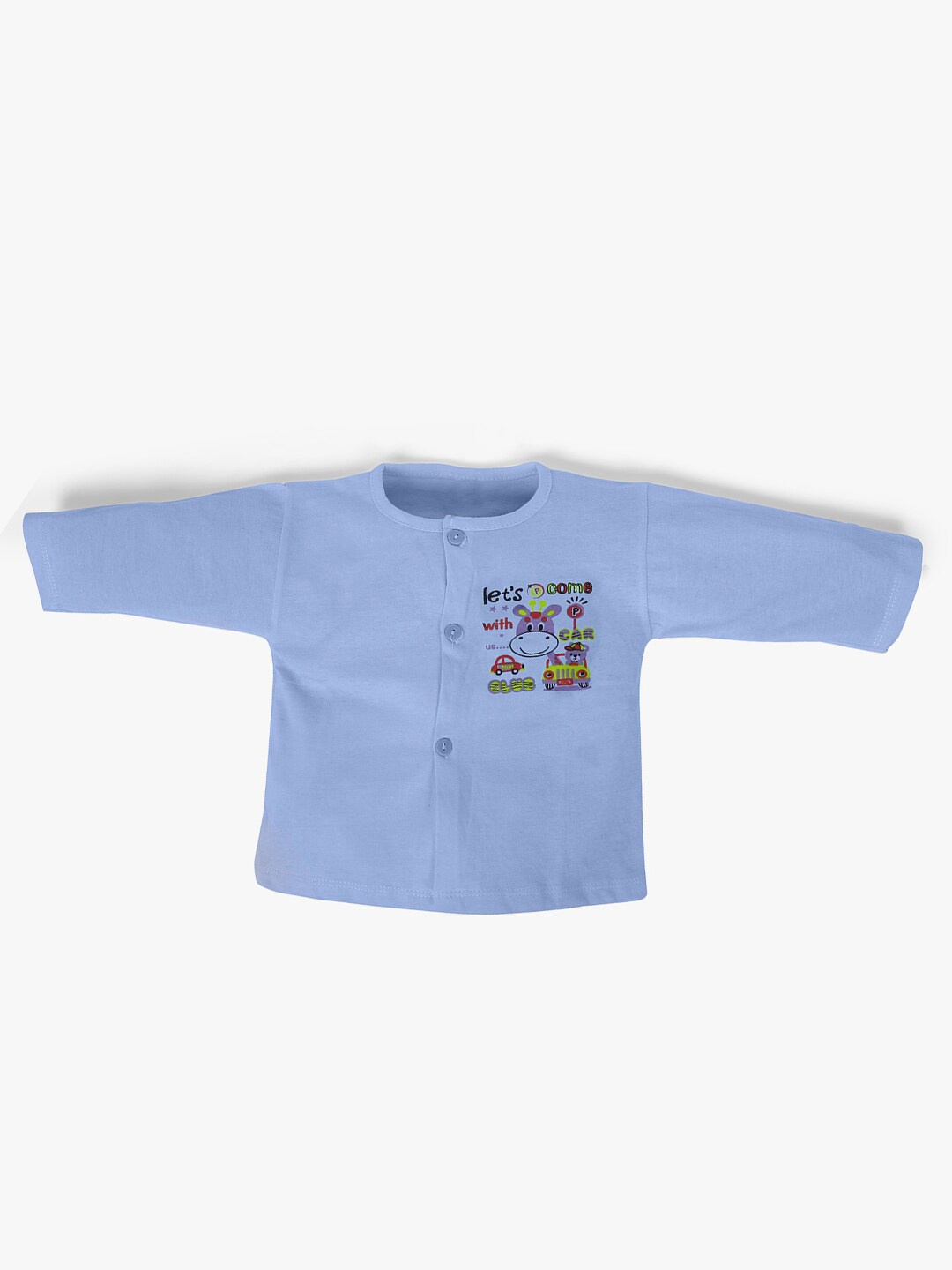 

POKORY Unisex Kids Blue Henley Neck T-shirt