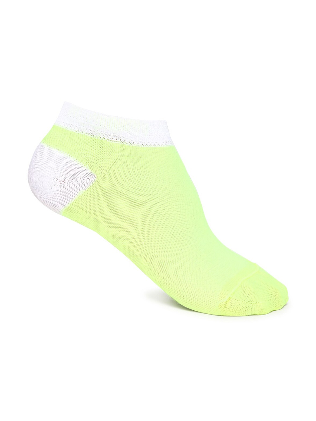 

FOREVER 21 Women Lime Green & White Patterned Ankle Length Socks