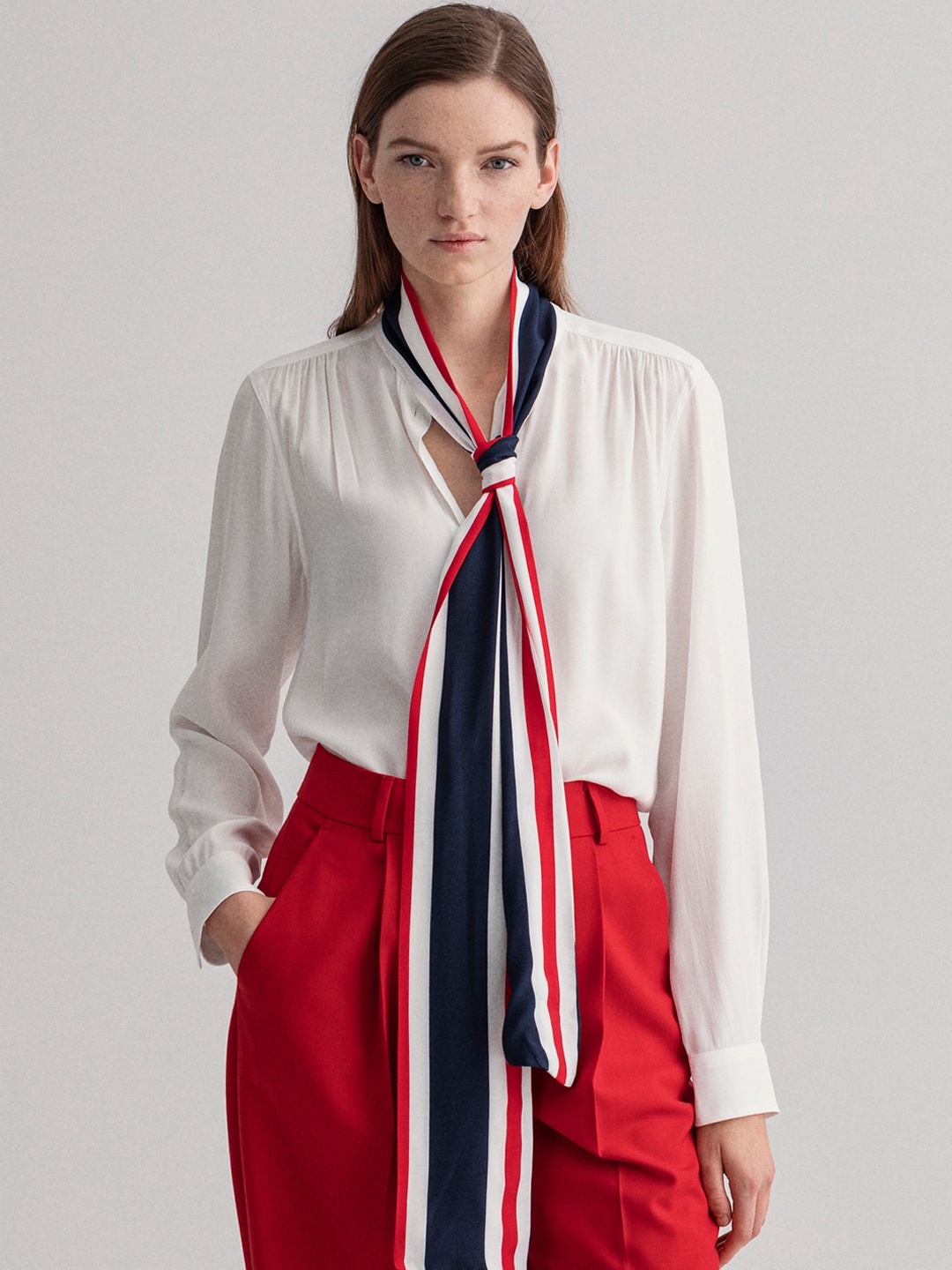 

GANT Women Off White Slim Fit Opaque Casual Shirt