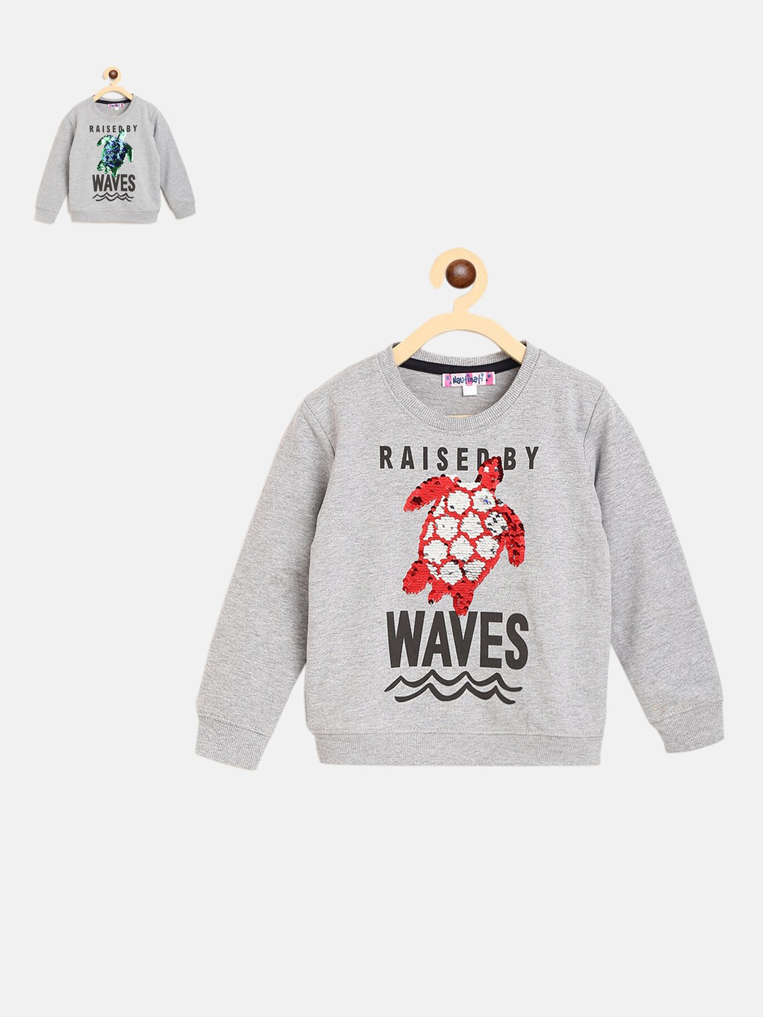 

Nauti Nati Boys Pack of 2 Pure Cotton Printed Sweatshirt, Grey