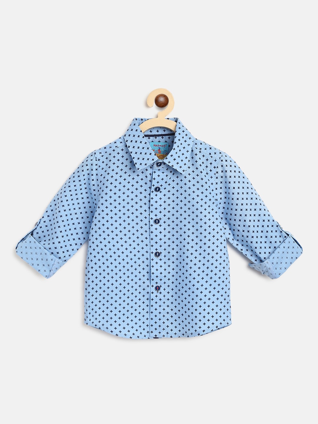 

Nauti Nati Boys Blue Pure Cotton Printed Casual Shirt